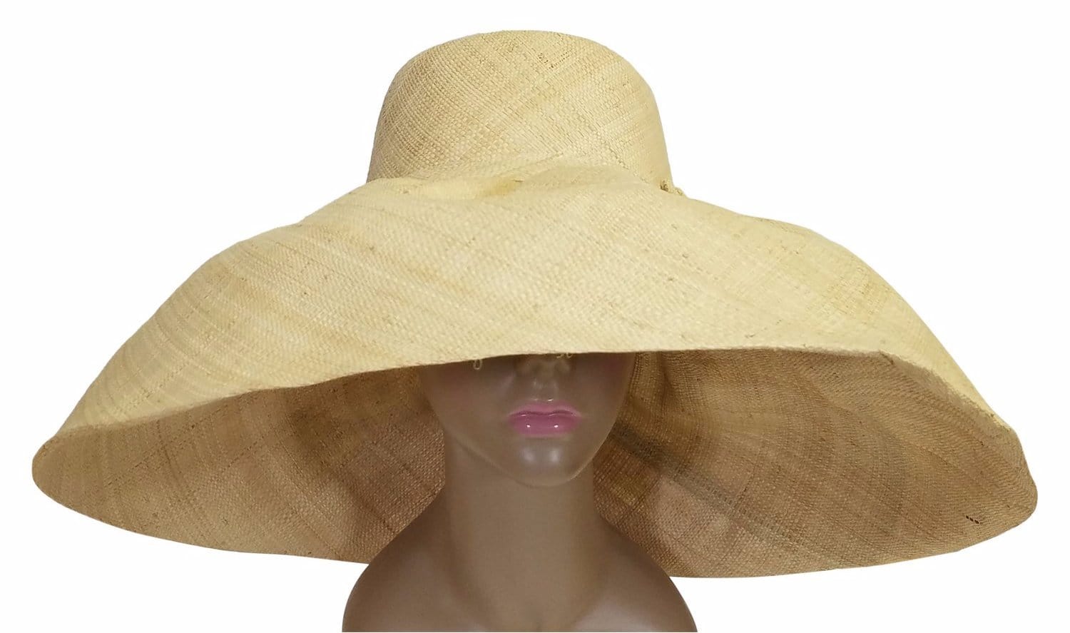 4 of 7: Adamma: Authentic African Hand Made Natural Madagascar Big Brim Raffia Sun Hat
