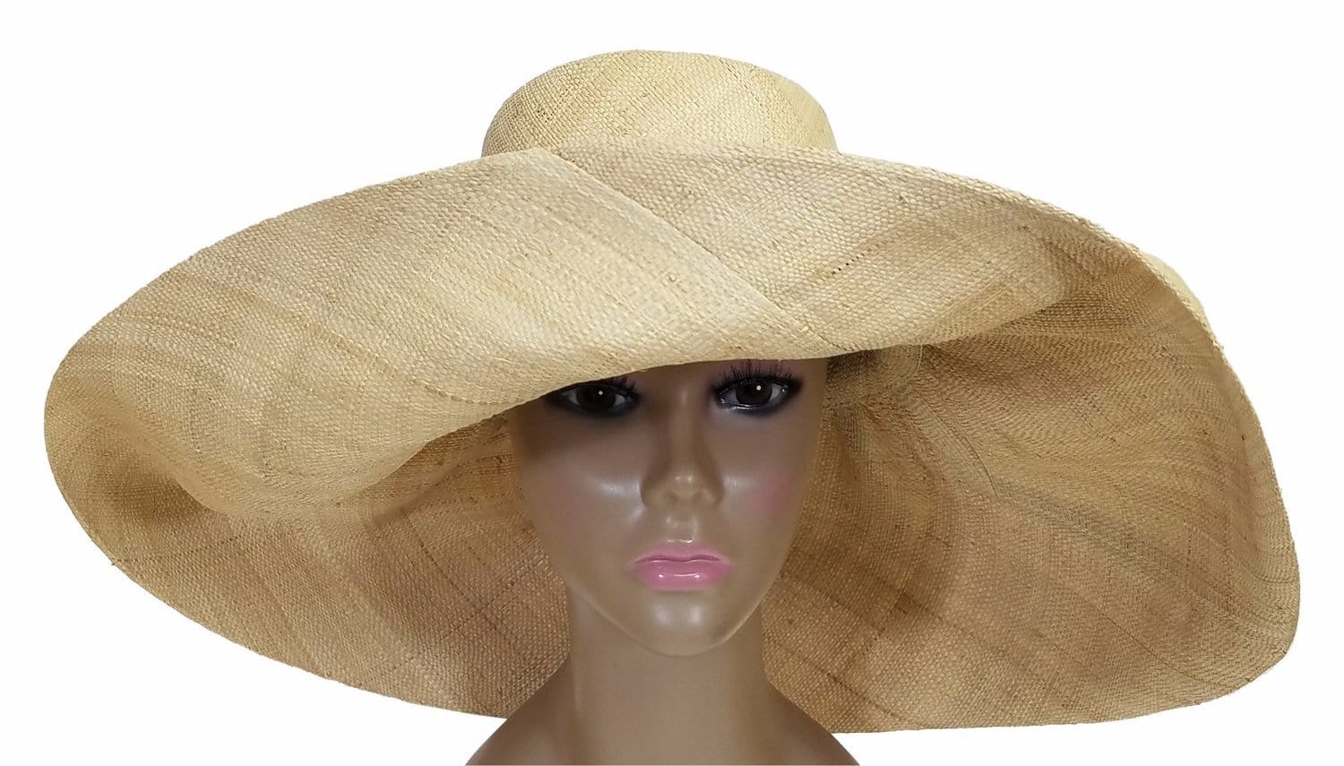 7 of 7: Adamma: Authentic African Hand Made Natural Madagascar Big Brim Raffia Sun Hat