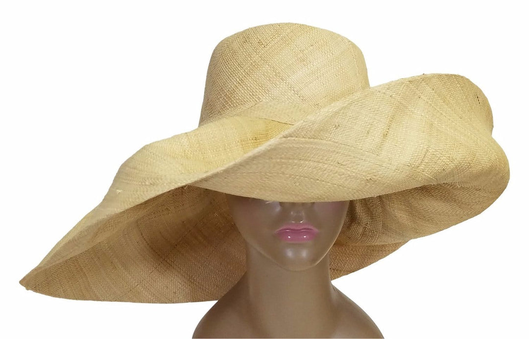 Adamma: Authentic African Hand Made Natural Madagascar Big Brim Raffia Sun Hat