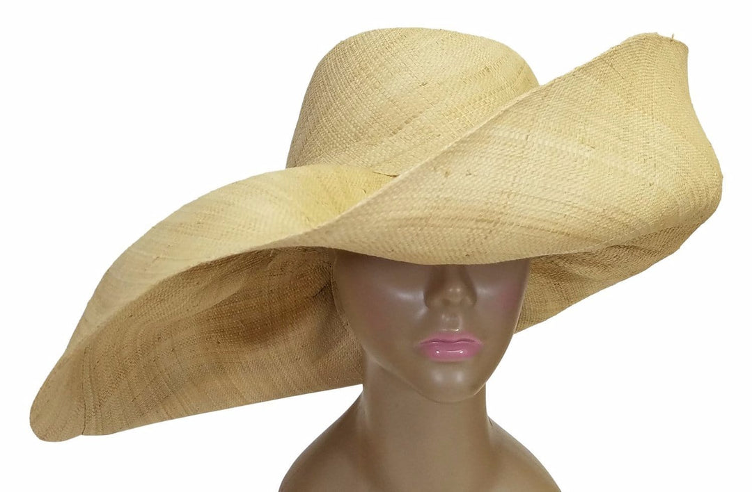 Adamma: Authentic African Hand Made Natural Madagascar Big Brim Raffia Sun Hat