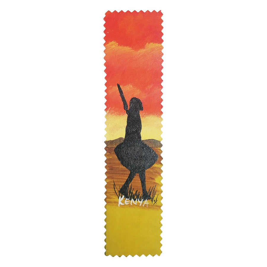 Maasai Warrior: Authentic African Hand Painted Leather Bookmark by Henry Mburu