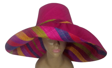 Babirye: Authentic African Handwoven Multicolor Madagascar Big Brim Raffia Sun Hat