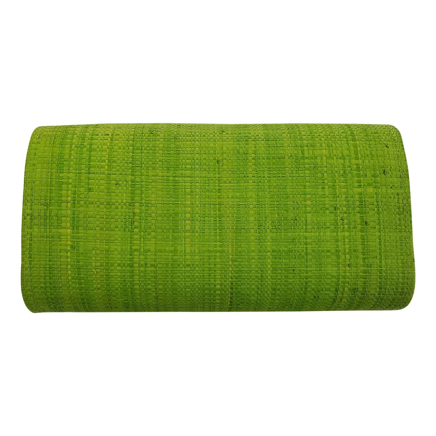 2 of 3: Authentic Handwoven Light Green Madagascar Raffia Clutch with Black Accents