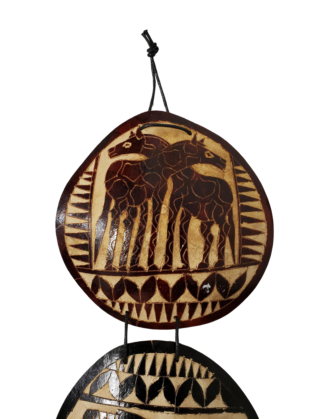 Authentic African Serengeti Gourd Slice Wall Hanging by Boutique Africa (Giraffe)