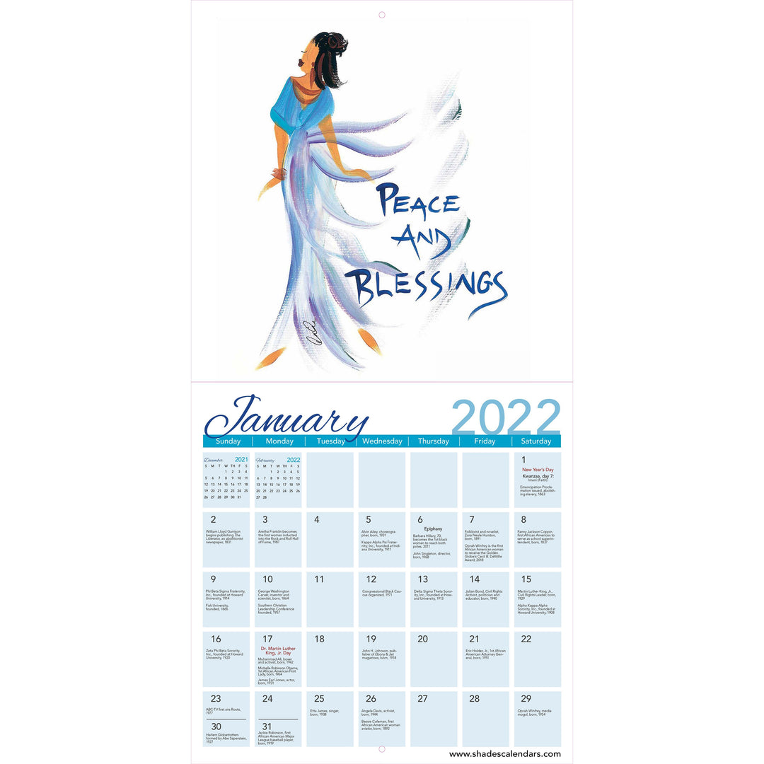 Believe You Can by Cidne Wallace: 2022 African American Calendar (Interior)