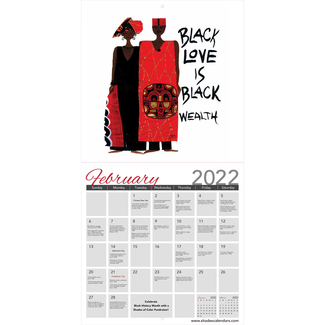Believe You Can by Cidne Wallace: 2022 African American Calendar (Interior)