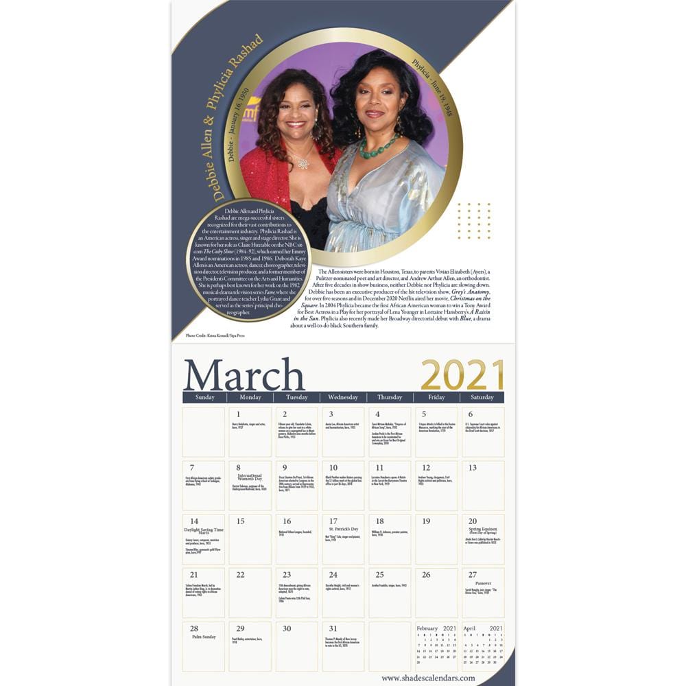 3 of 4: Iconic Families of Change: 2021 Black History Calendar (Interior)