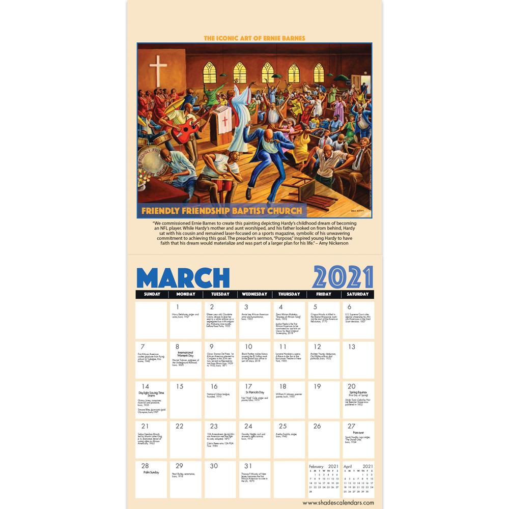 The Art of Ernie Barnes: 2021 African American Calendar (Interior)