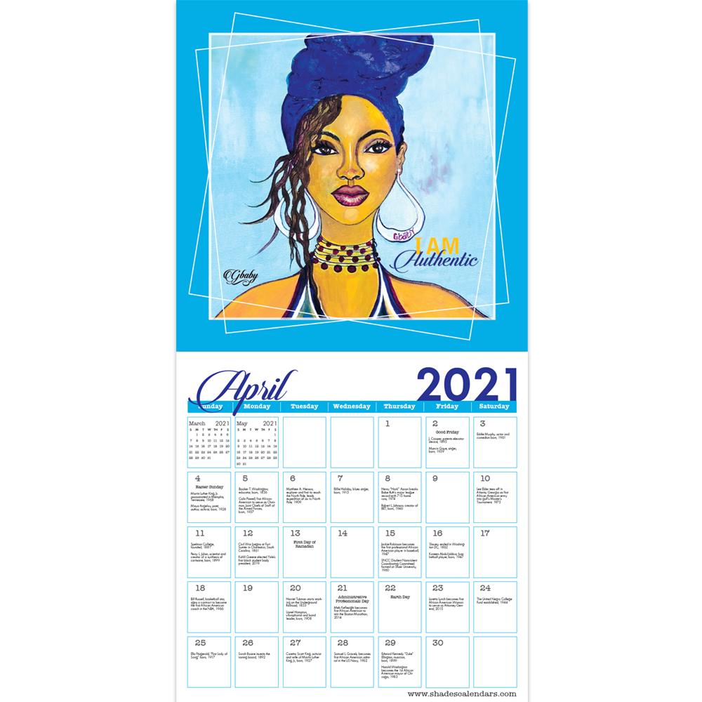 I Am: The Art of Sylvia "Gbaby" Cohen 2021 Black Art Wall Calendar (Interior)