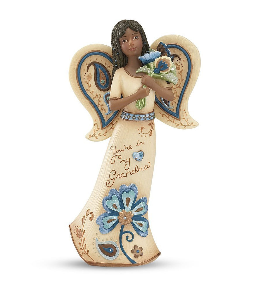 African American Grandma Angel with Flowers: Perfect Paisley Collection by Pavilion Gifts