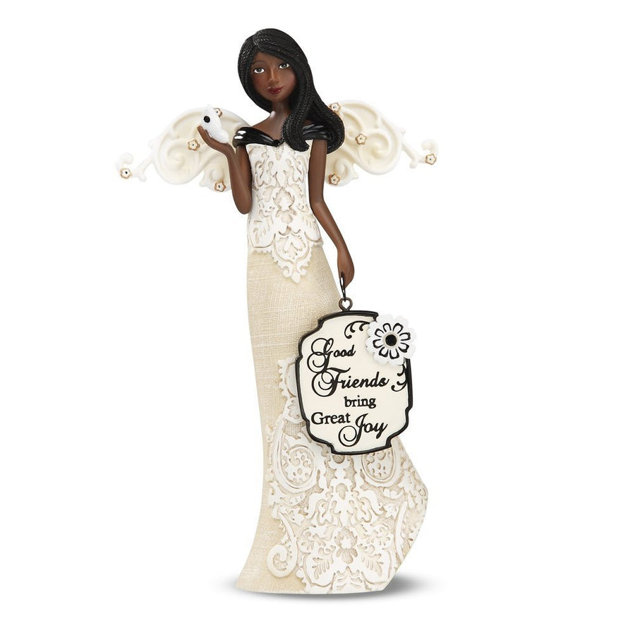 African American Good Friends Angel Figurine: Modeles Collection by Pavilion Gifts