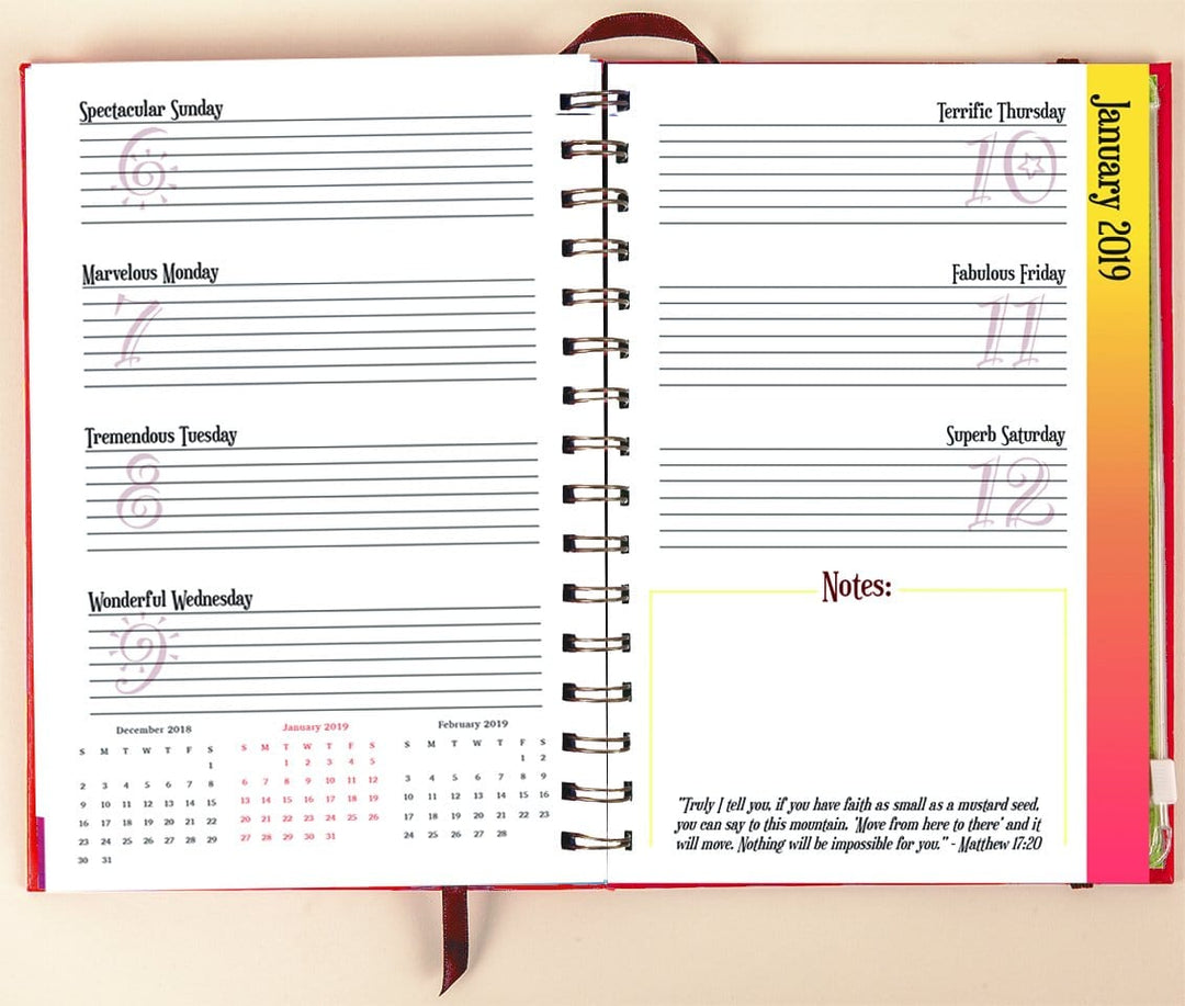 Growing in Grace: 2019 African American Weekly Inspirational Planner by GBaby (Interior)