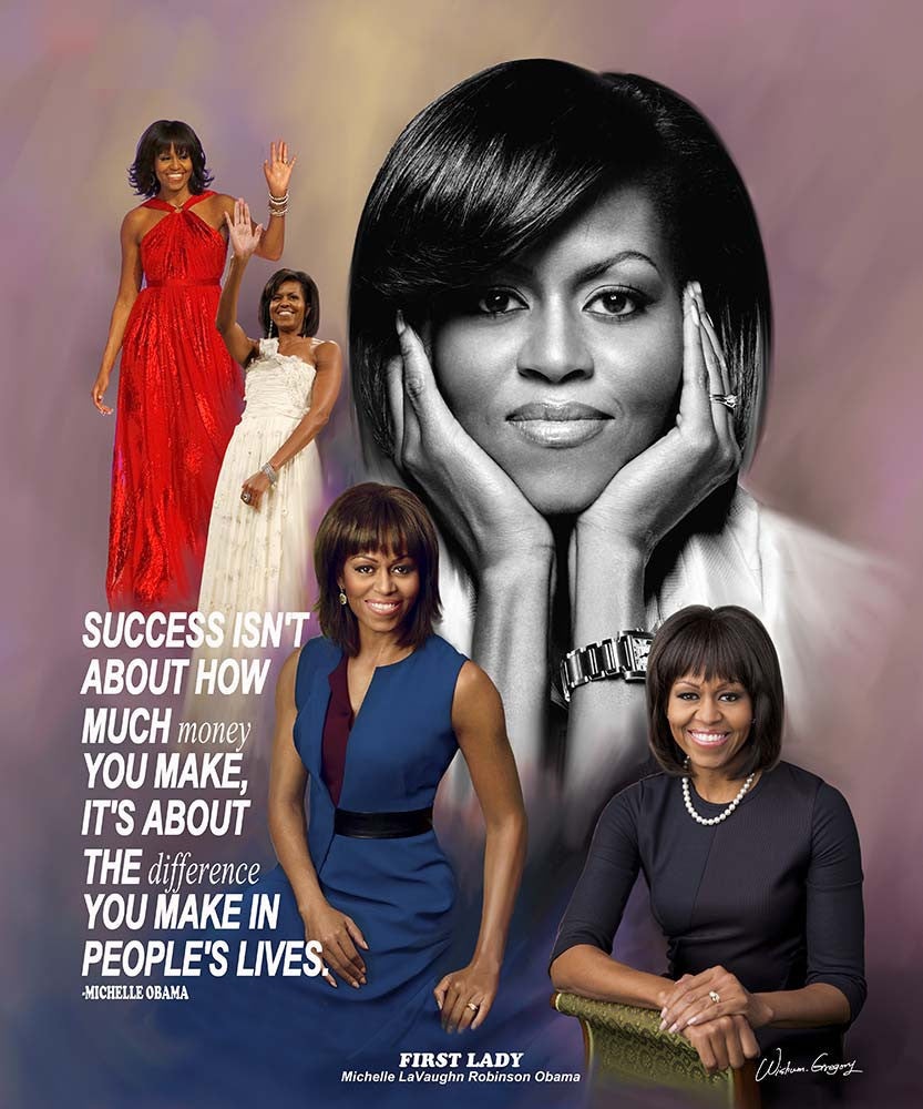 Michelle Obama (Success) by Wishum Gregory (Art Print)