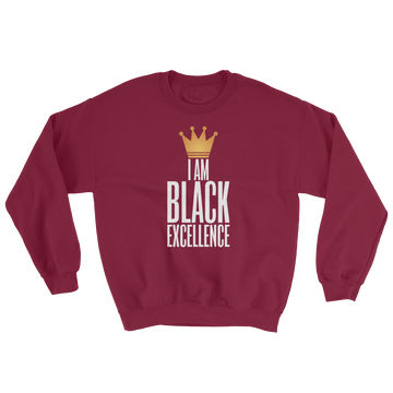 I Am Black Excellence Men's Athletic Sweatshirt by RBG Forever (Maroon)