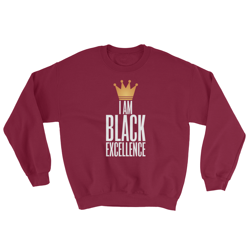 2 of 6: I Am Black Excellence Men's Athletic Sweatshirt by RBG Forever (Maroon)