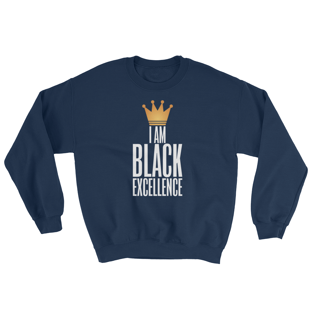 3 of 6: I Am Black Excellence Men's Athletic Sweatshirt by RBG Forever (Navy)