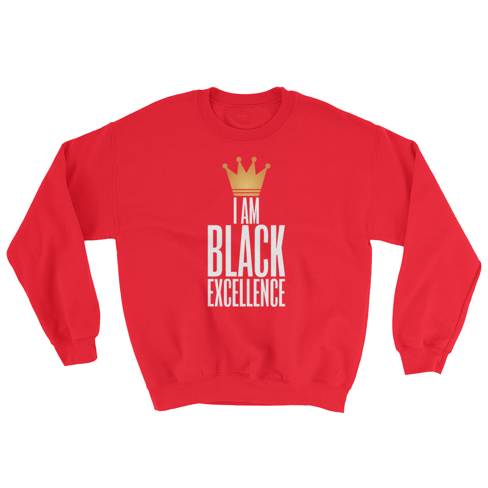 I Am Black Excellence Men's Athletic Sweatshirt by RBG Forever (Red)