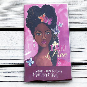 I Am Free-Checkbook Planner-Gbaby-6.5x3.5 inches-2021-2022-The Black Art Depot