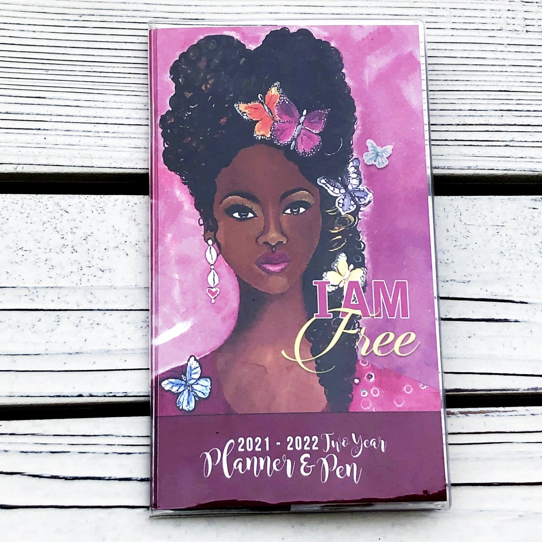 1 of 8: I Am Free-Checkbook Planner-Gbaby-6.5x3.5 inches-2021-2022-The Black Art Depot