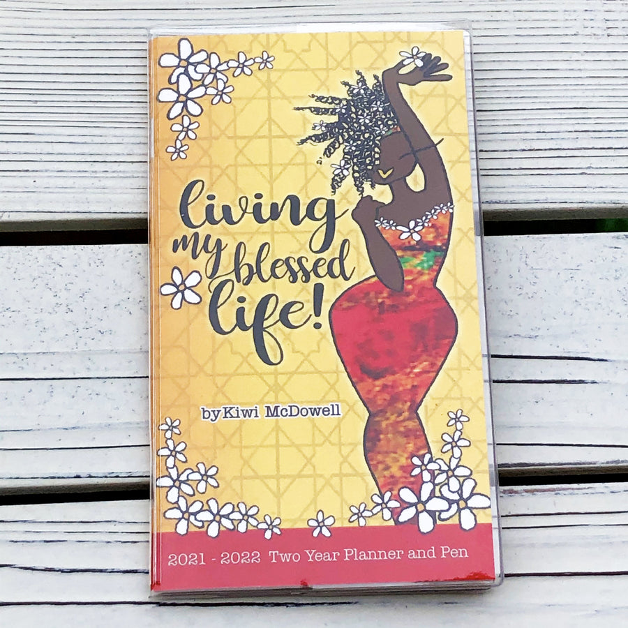 Living My Blessed Life-Checkbook Planner-Kiwi McDowell-6.5x3.5 inches-2021-2022-The Black Art Depot