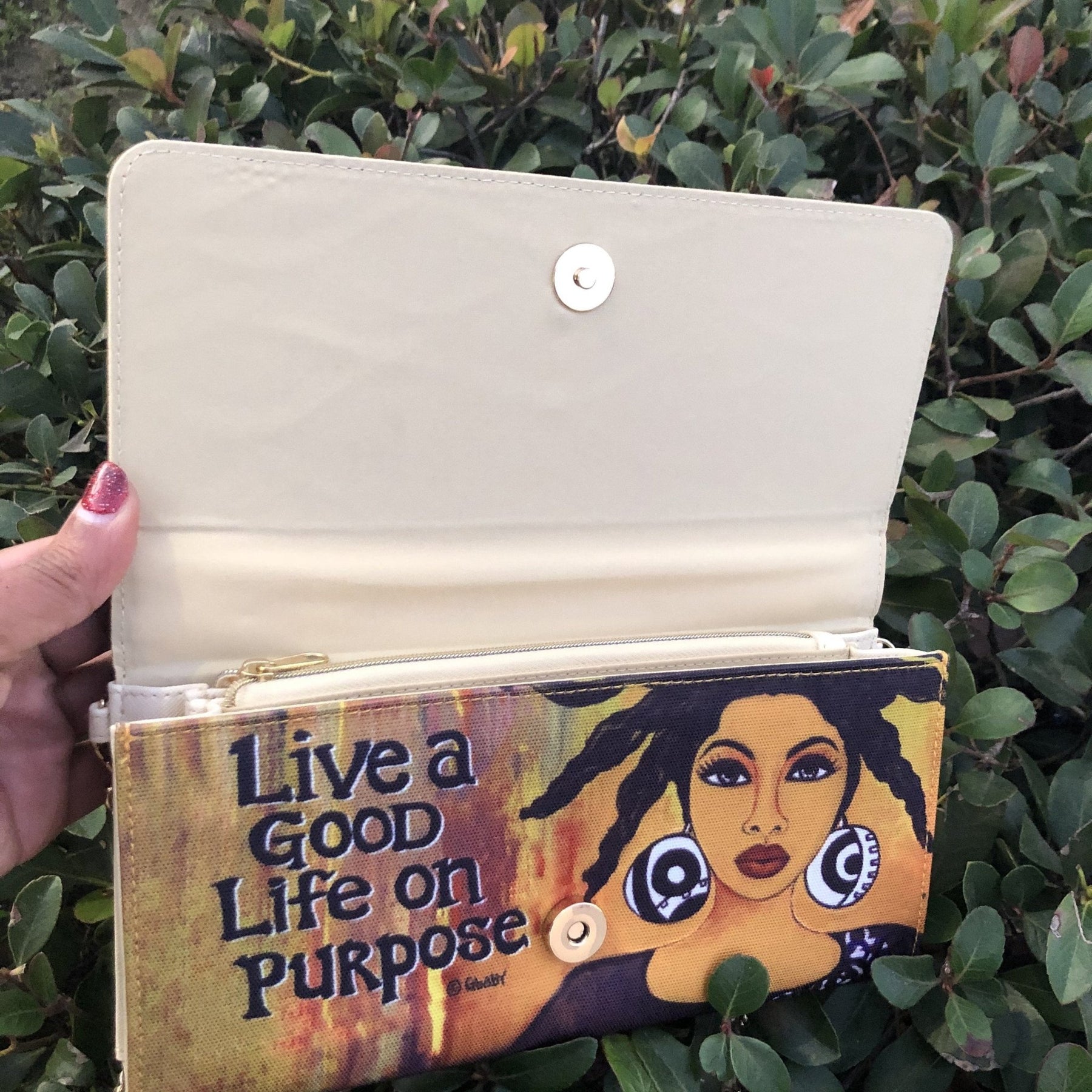 2 of 3: Life on Purpose Canvas Clutch-Clutch-Gbaby-9.5x5 inches-Canvas-The Black Art Depot