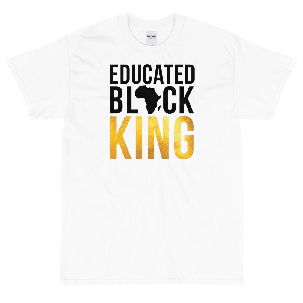 Educated Black King Short Sleeve Unisex T-Shirt-T-Shirt-RBG Forever-Small-White-The Black Art Depot