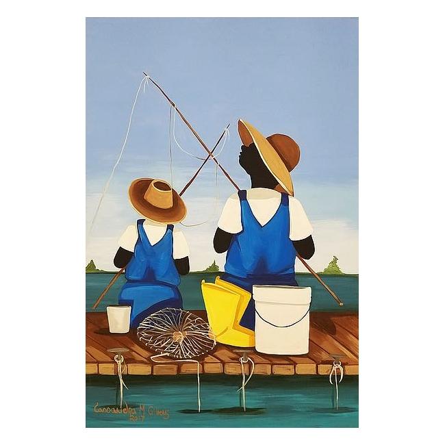 Father and Son Bonding (Gone Fishing) by Cassandra Gillens
