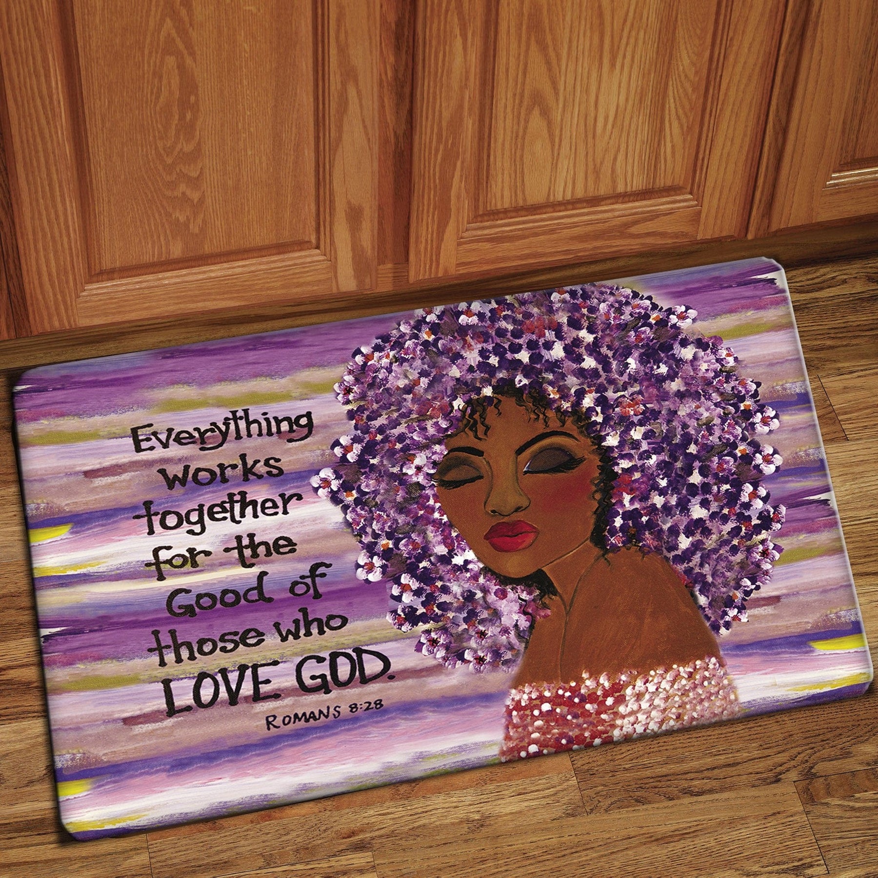 1 of 4: Love GOD: African American Interior Floor Mat by Sylvia