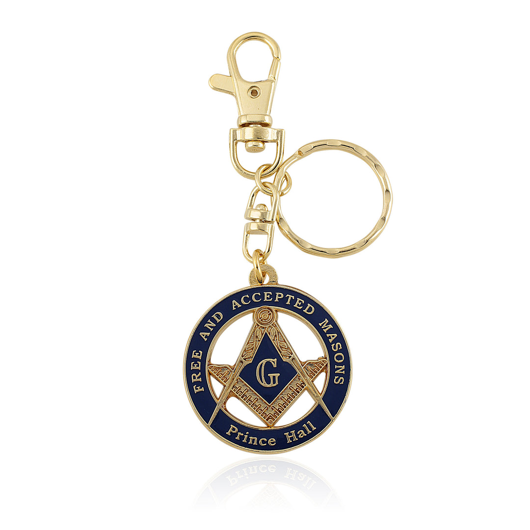 Prince Hall (PHA) Freemasonry Masonic Key Chain with Belt Clip