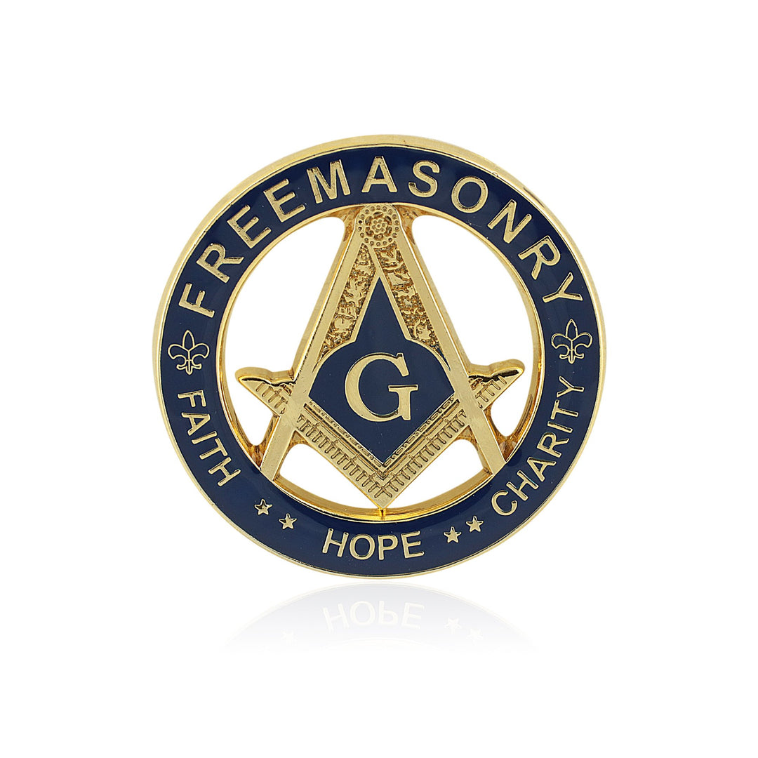 Freemasonry: Faith, Hope & Charity Gold Toned Masonic Lapel Pin