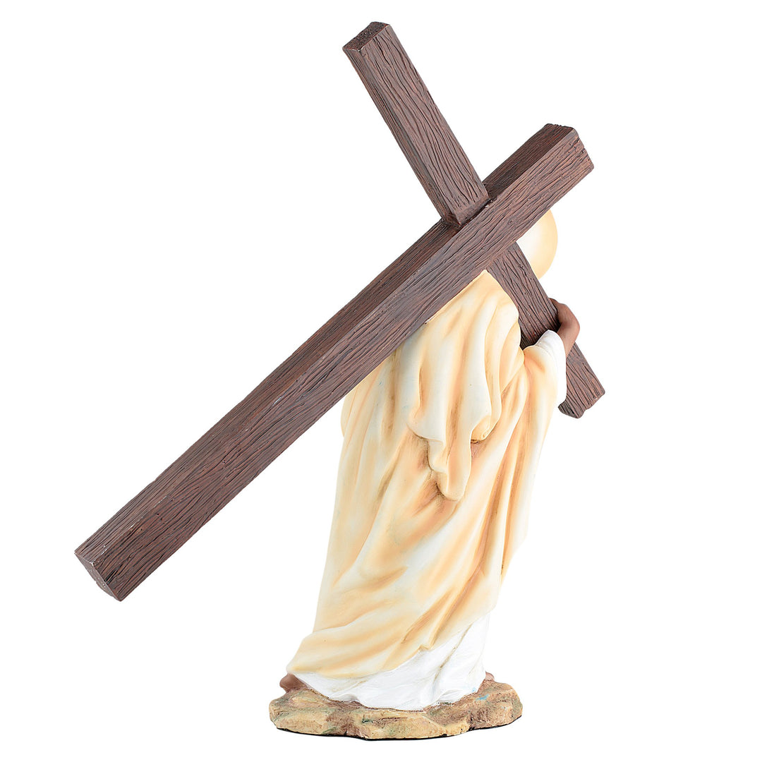 Carry the Cross: African American Jesus Figurine by UniverSoul Gifts (Side)