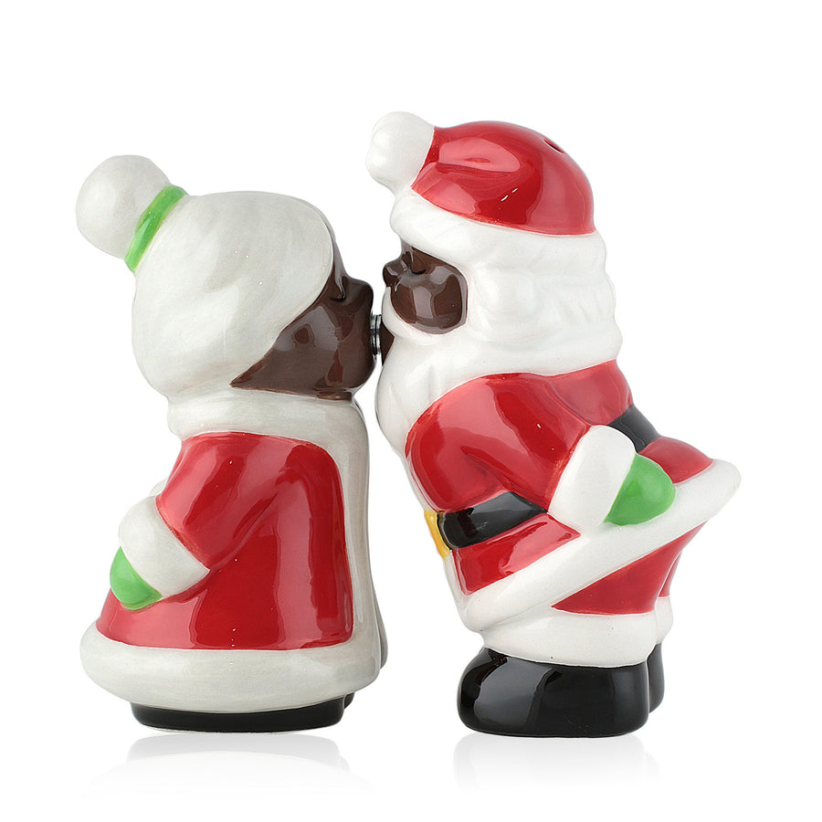 African American Santa Claus Salt and Pepper Shaker Set (Mr. and Mrs. Claus)