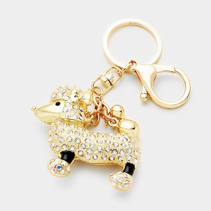 Sigma Gamma Rho Sparkling Poodle Key Chain by Poodle Boutique