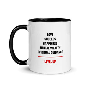 Level Up Ceramic Coffe/Tea Mug by RBG Forever (11 oz, White Mug, Black Handle, Left)