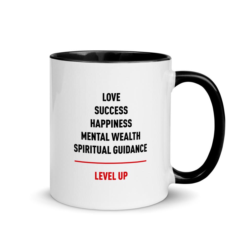 4 of 9: Level Up Ceramic Coffe/Tea Mug by RBG Forever (11 oz, White Mug, Black Handle, Right)