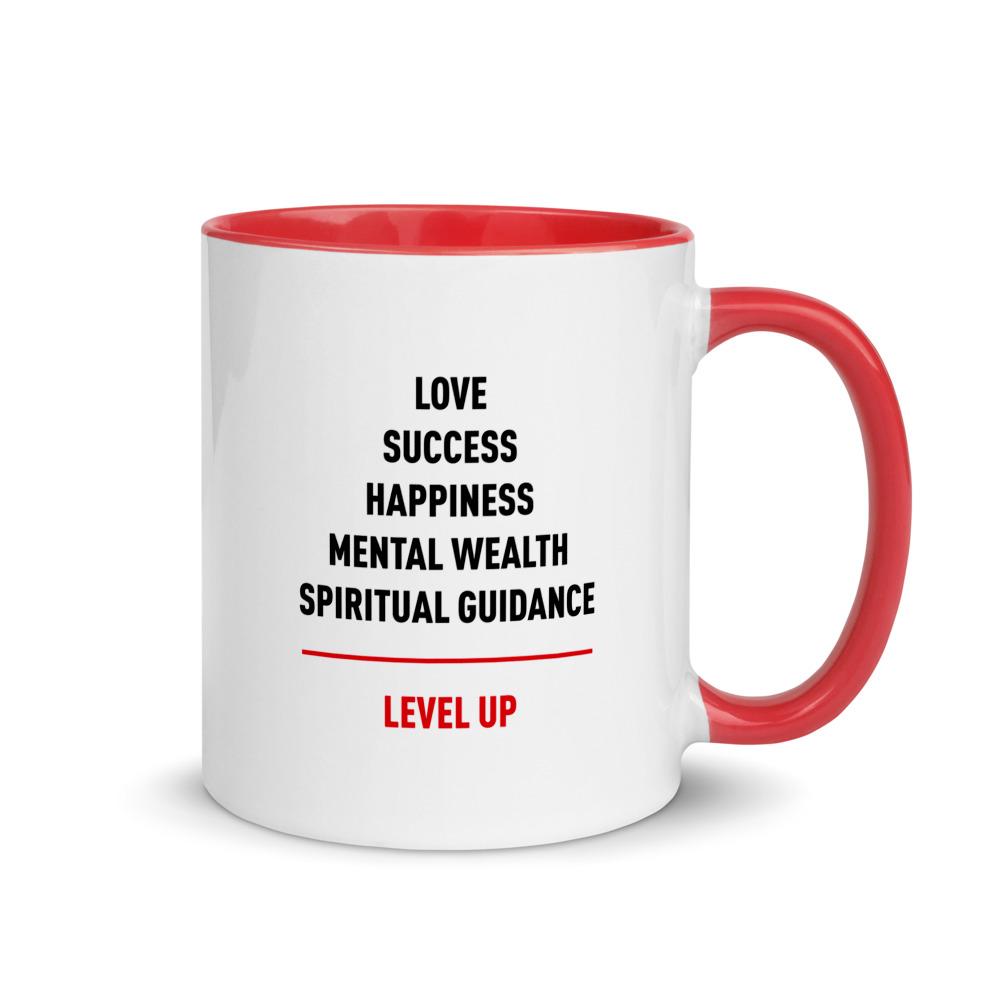8 of 9: Level Up Ceramic Coffe/Tea Mug by RBG Forever (11 oz, White Mug, Red Handle, Right)