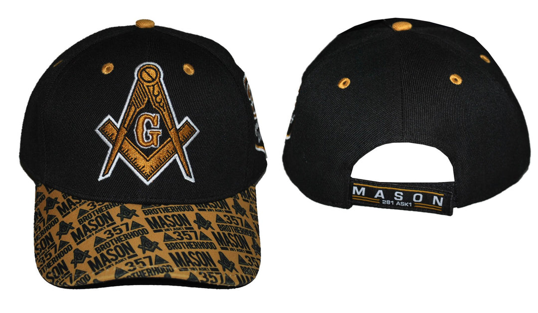 Freemasonry Masonic 357 Printed Brim Baseball Cap by Big Boy Headgear
