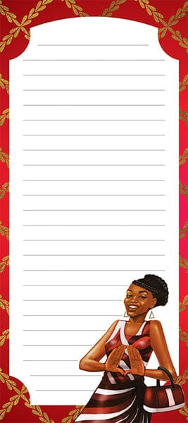 Red and White Magnetic Notepad-Magnetic Notepad-American American Expression-4x9 Inches-60 Sheets-The Black Art Depot