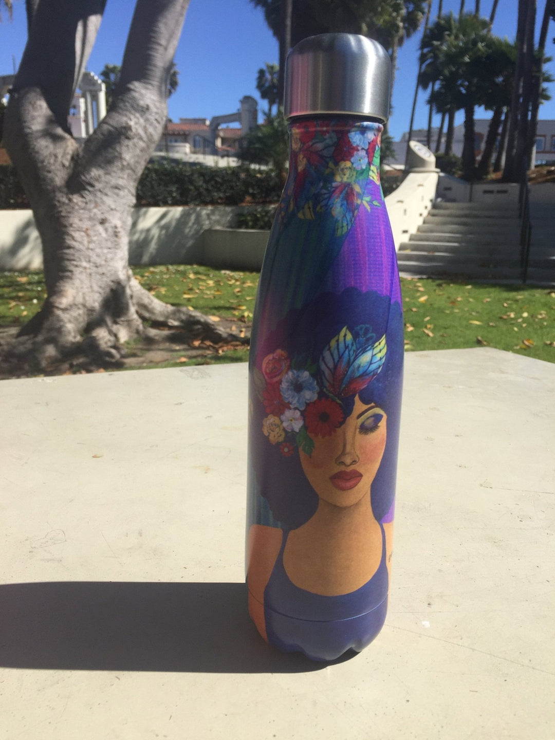 Believe, Blossom and Become: African American Stainless Steel Bottle by GBaby