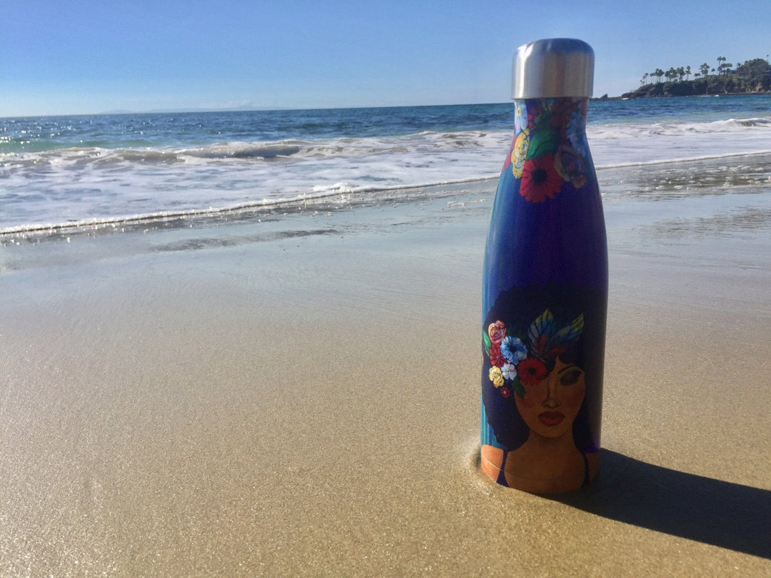 Believe, Blossom and Become: African American Stainless Steel Bottle by GBaby