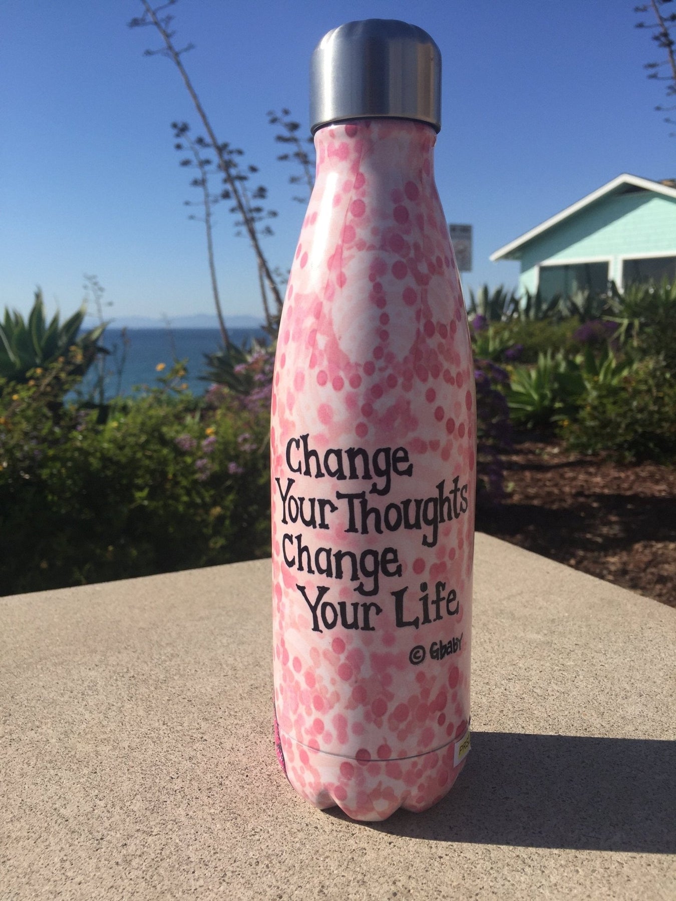 3 of 8: Change Your Thoughts-Bottle-Gbaby-17 ounces-Stainless Steel-The Black Art Depot