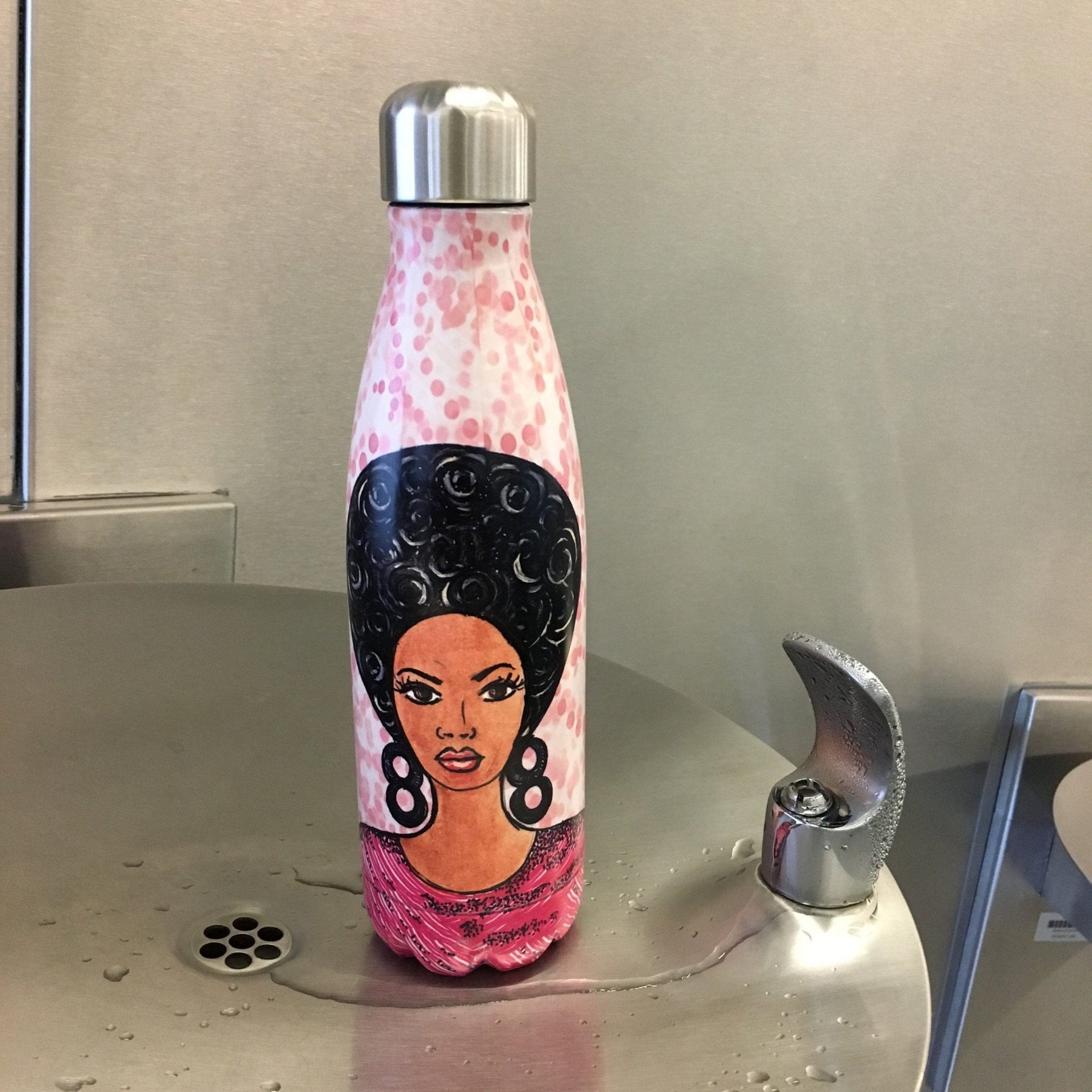 6 of 8: Change Your Thoughs: African American Stainless Steel Bottle by Gbaby