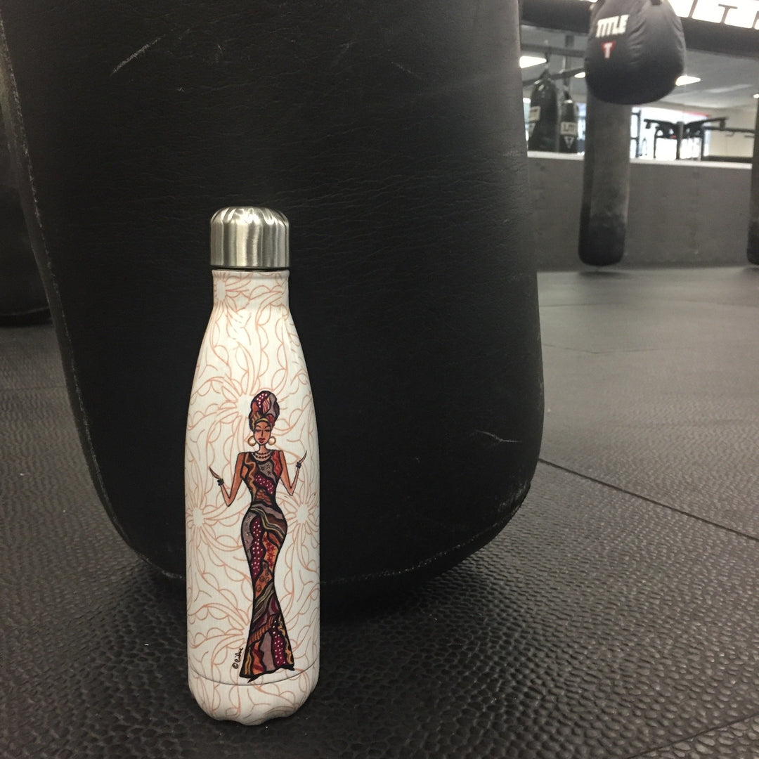 Beautifully Blessed: African American Stainless Steel Water Bottle by Cidne Wallace