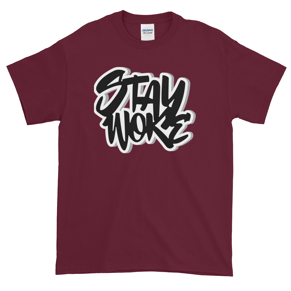 8 of 12: Stay Woke: African American Cultural T-Shirt by RBG Forever (Maroon)