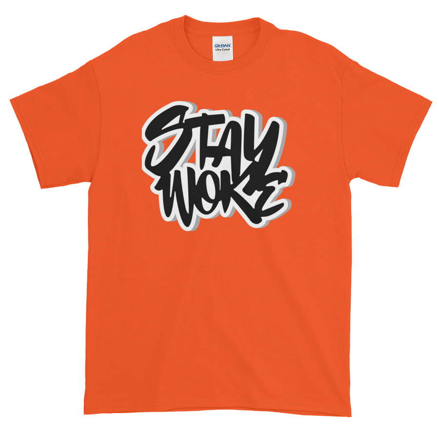 Stay Woke: African American Cultural T-Shirt by RBG Forever (Orange)