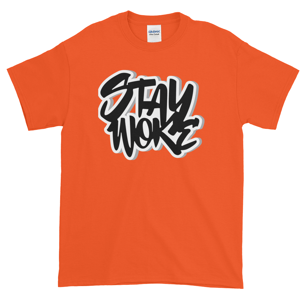 Stay Woke: African American Cultural T-Shirt by RBG Forever (Orange)