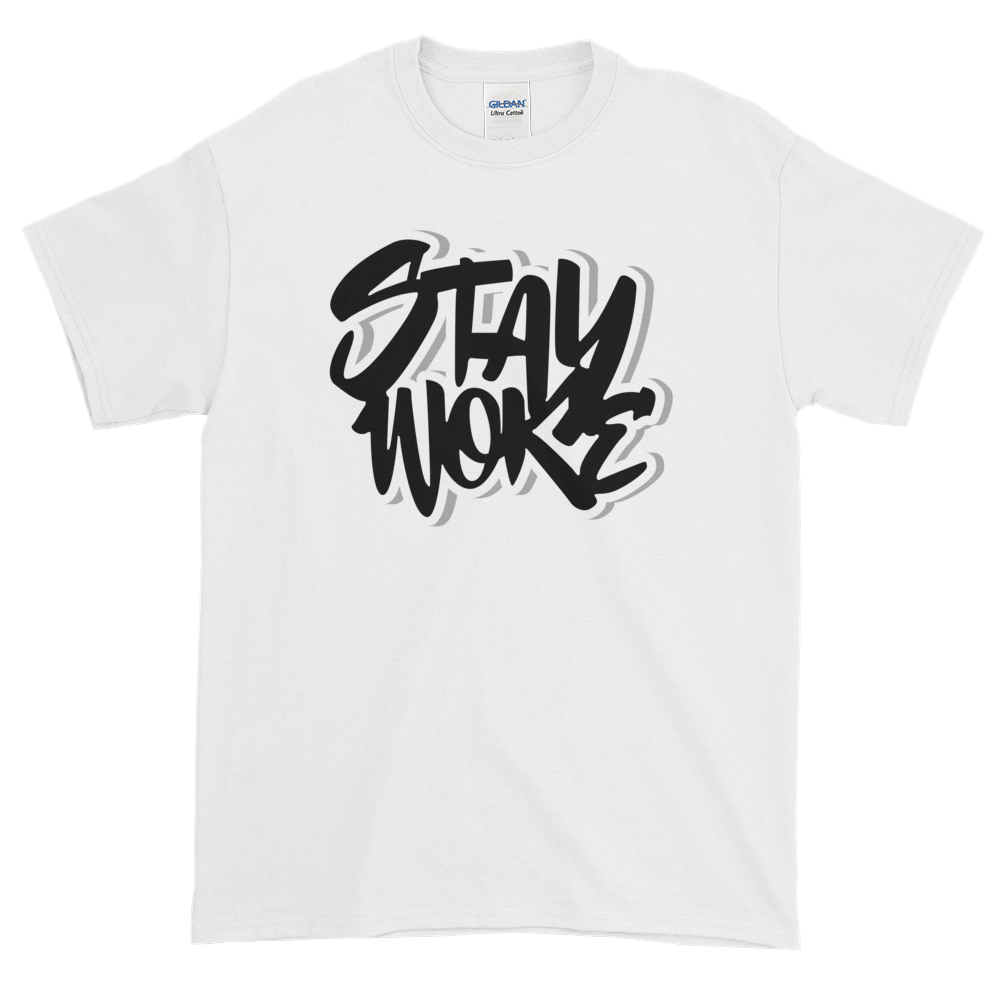 Stay Woke: African American Cultural T-Shirt by RBG Forever (White)