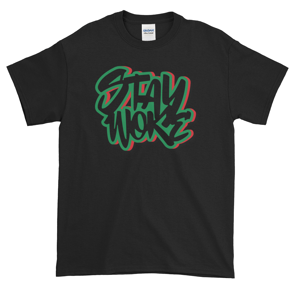 Stay Woke: African American Cultural Men's Short Sleeved T-Shirt by RBG Forever