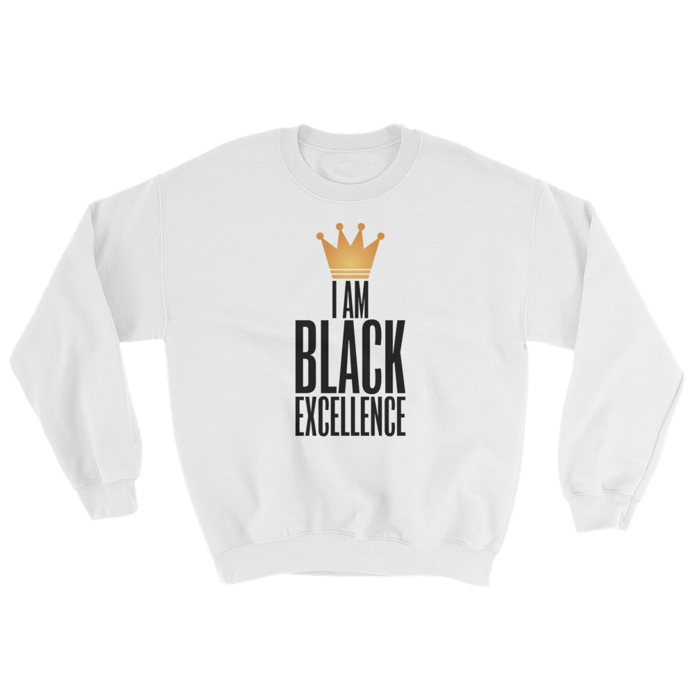 I Am Black Excellence Men's Athletic Sweatshirt by RBG Forever (White)