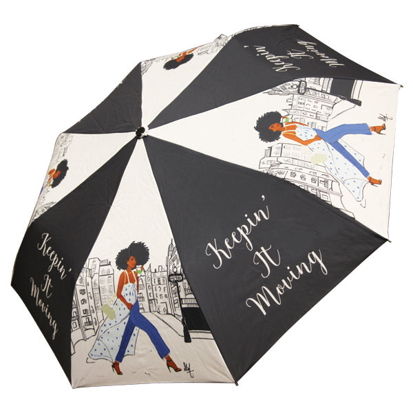 Keepin It Moving Umbrellla-Umbrella-African American Expressions-38 inch arc-Umbrella-The Black Art Depot